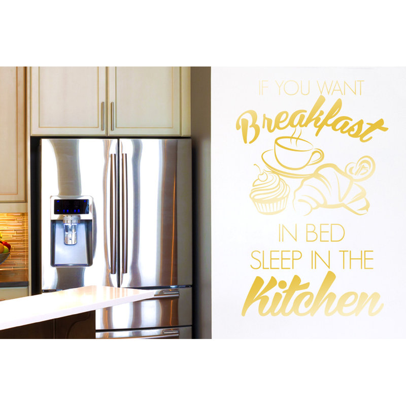 Food & Beverage Non-Wall Damaging Wall Decal, Shiny Gold