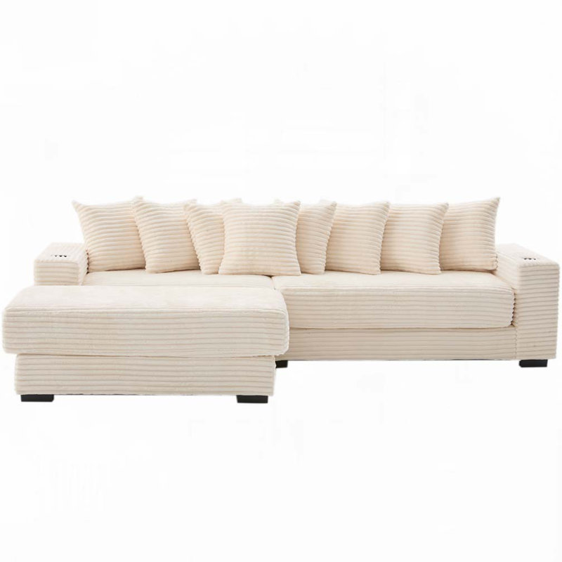 Canapé modulaire en velours côtelé, Beige