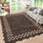 Scalloped Area Rugs Modern Bordered Accent Carpet,Non-Slip Floor Cover,Stain-Resistant Indoor Mat for Bedroom,Kitchen,Living Room-620051333-620051060