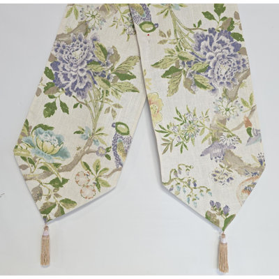 Chemin de table RLF Home Ariel avec doublure et pompons