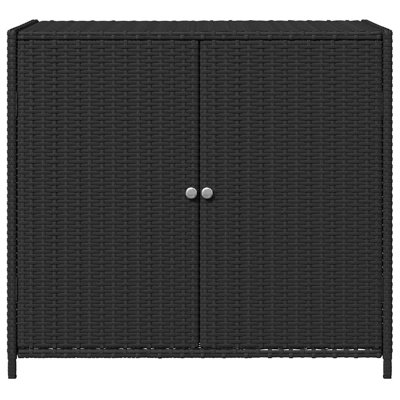 vidaXL Outdoor Storage Box 80 Gal Deck Box PE Rattan with Water-Resistant Bag, Black 32.7"x17.7"x29.9" for Patio Tools & Accessories, Poly Rattan Stor