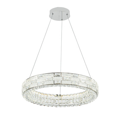 Elegance - Integrated LED Chandelier - Chrome Finish - Crystal Glassware Shade
