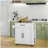 HOMCOM Kitchen Island with Storage, Rolling Kitchen Cart with AC Outlets and USB Ports, Microwave Stand with Towel and Spice Rack, White-2097093878