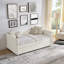 Lit de jour avec canapé-lit rembourré capitonné, taille simple, tissu Boucle