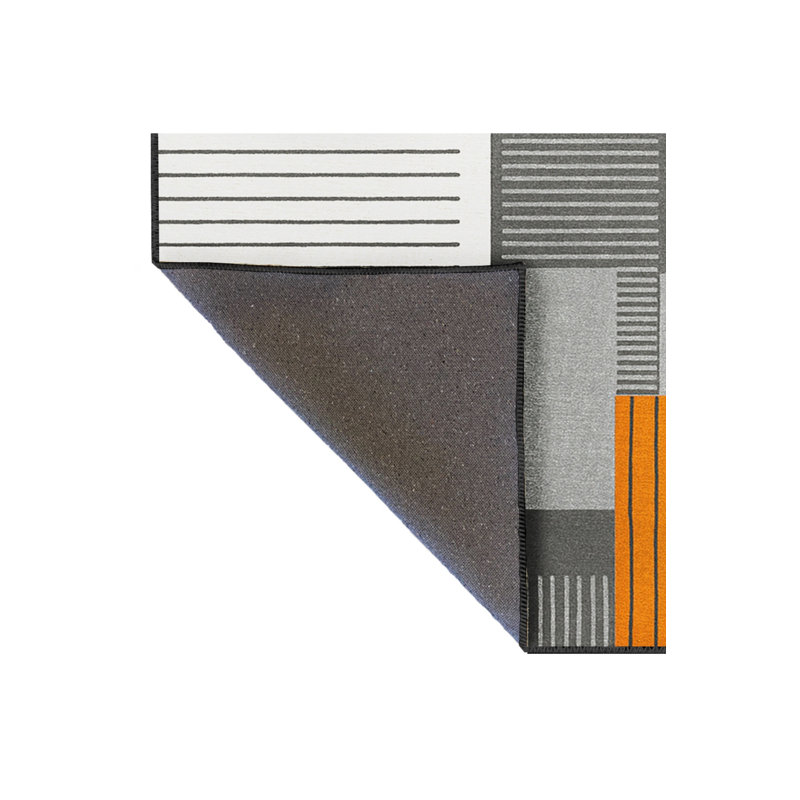 Tapis bleu tissé lavable rétro Mosso, 2 pi x 2 pi 11 po