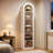 74.8" Tall Arched Bookshelf, 6-Tier Narrow Open Bookcase-1843393031