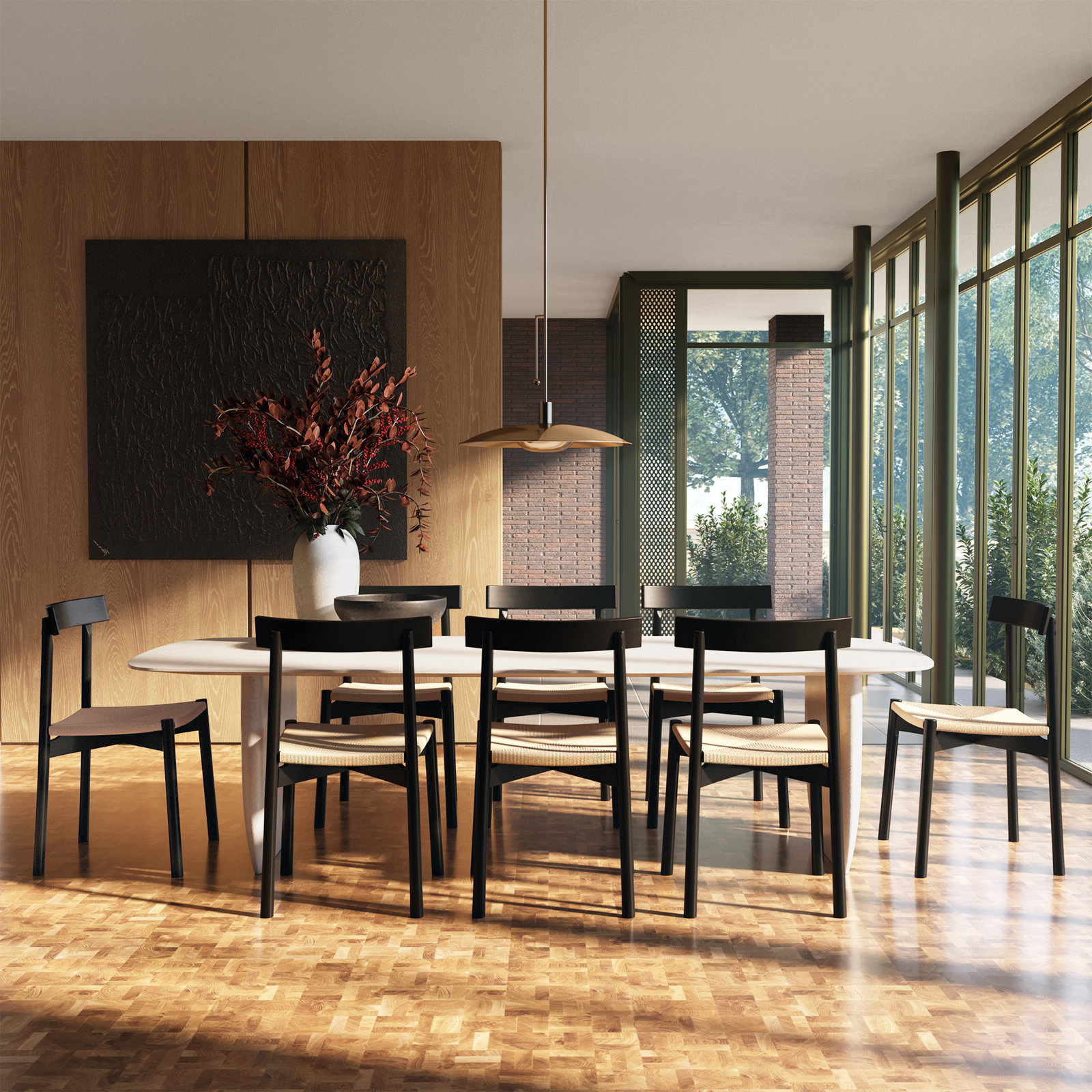 Oak Dining Chair, Beige