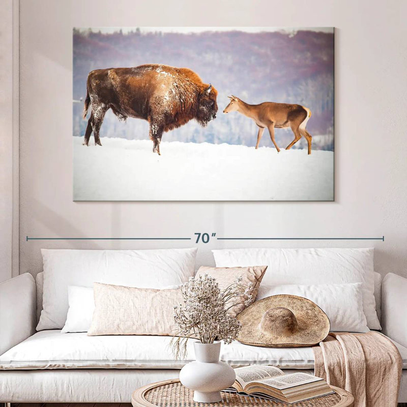 Aadvi Bison And Deer In Winter