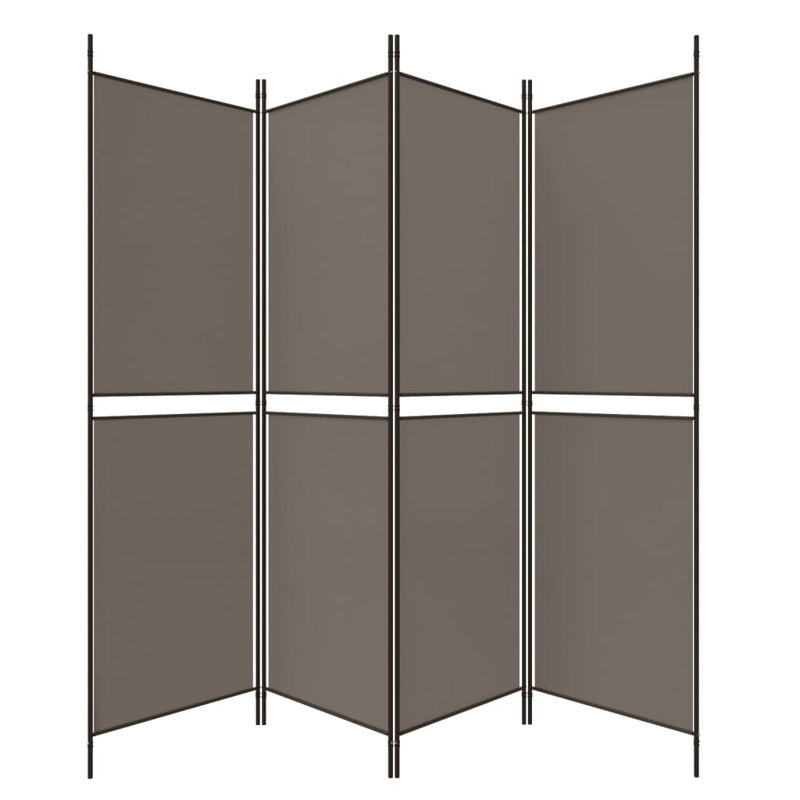 Cloison pliante Rikkea, Anthracite, 4, H 70,8 po x l 78,7 po