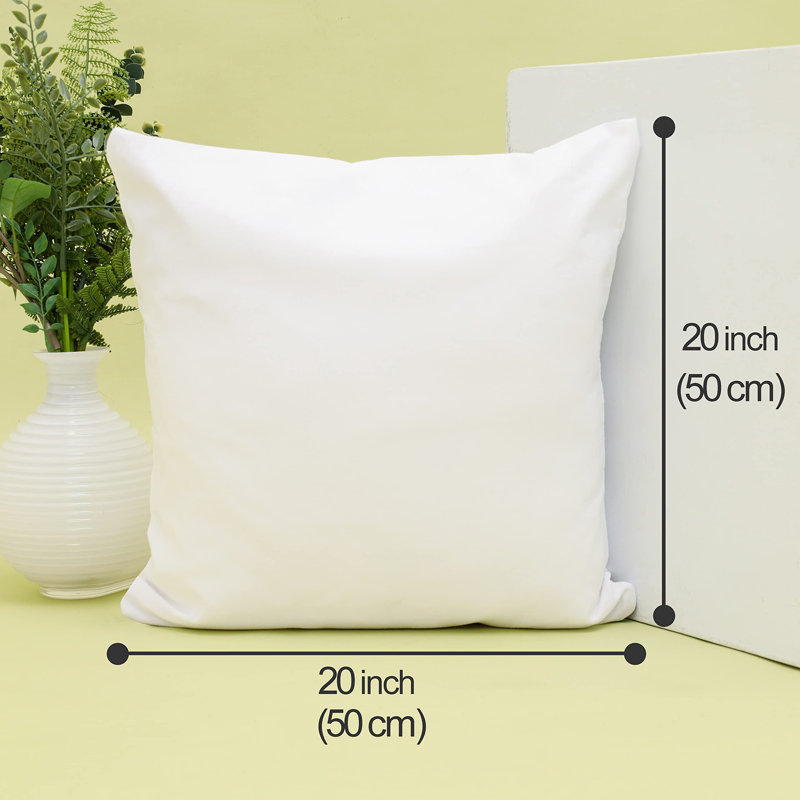 White Polyester Square Pillow Inserts, Set of 2
