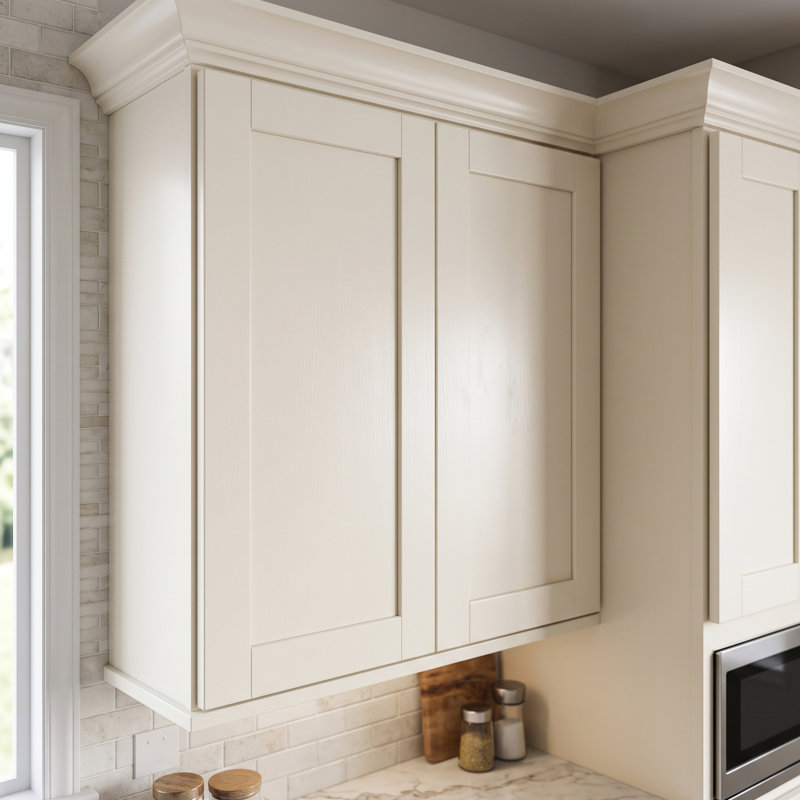 30" W x 30" H Soft White Shaker Ready-to-Assemble Wall Cabinet with Solid Wood Doors