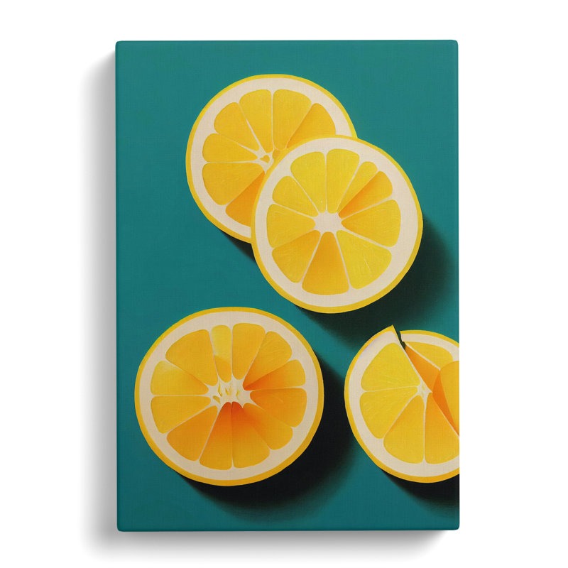 Sliced Lemon Fruit - Wrapped Canvas, 60cm H x 40cm W x 3cm D