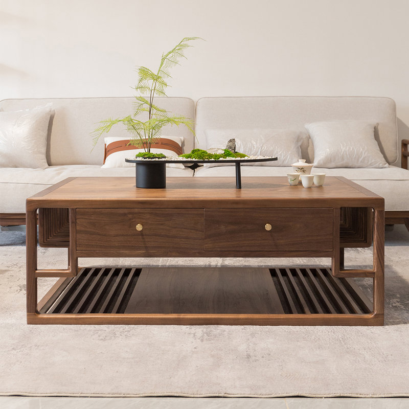 Nouvelle table basse en bois de frêne massif de style chinois