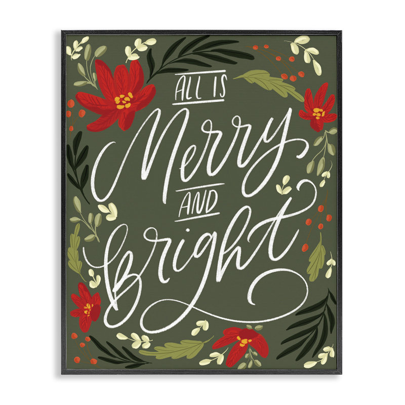 Art floral giclée encadrée «Merry and Bright» par Isabela Schielke, Giclée encadrée blanc bord de mer, H 30 po x l 24 po