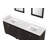 80" Double Sink Bathroom Vanity-Brown,With Mirror