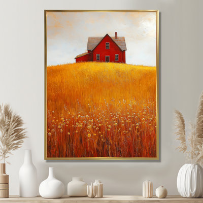 «Fatuberlio Countryside Golden Fields By The Farmhouse III», art mural sur toile