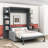 Queen-Size Murphy Bed with Built-In Sofa, Easy Lift Mechanism and Stylish Design-96583146