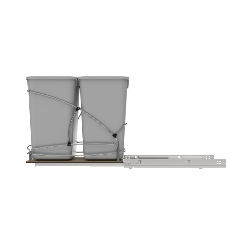 Rev-A-Shelf Double 27 qt. Pullout Trash Containers, 2, 19.47" H x 11.5" W x 11.45" D, 6.75 Gallons