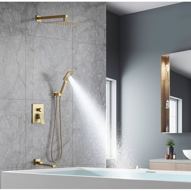 Système de douche complet avec valve brute, Golden