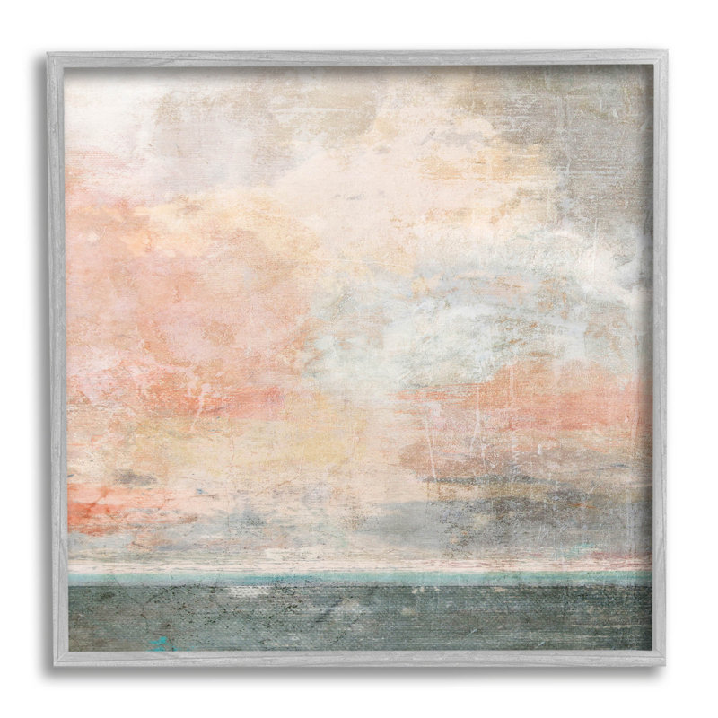 «Layered Modern Landscape», art mural texturé par Suzanne Nicoll, H 12 po x l 12 po x P 1,5 po, Estampe numérique Farmhouse