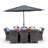 Karas 8 Seater Dining Set with Cushions and Parasol