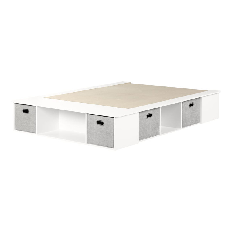 Flexible Storage Platform Bed, Queen, Pure White