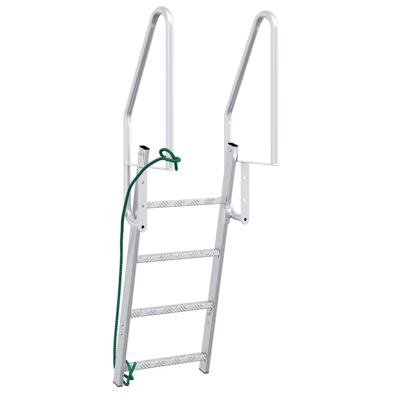 Échelle de quai à 4 marches en aluminium argenté 22,83 x 30,31 x 65,35 Vidaxl