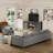 Farmhouse TV Stand for TVs up to 75", 66" Wood Entertainment Center with Barn Doors and Storage
