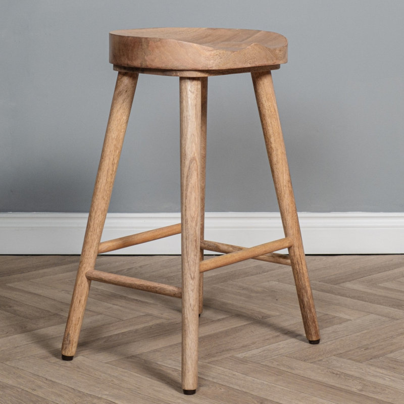 Vlachavas Counter Stool with Solid Wood Frame