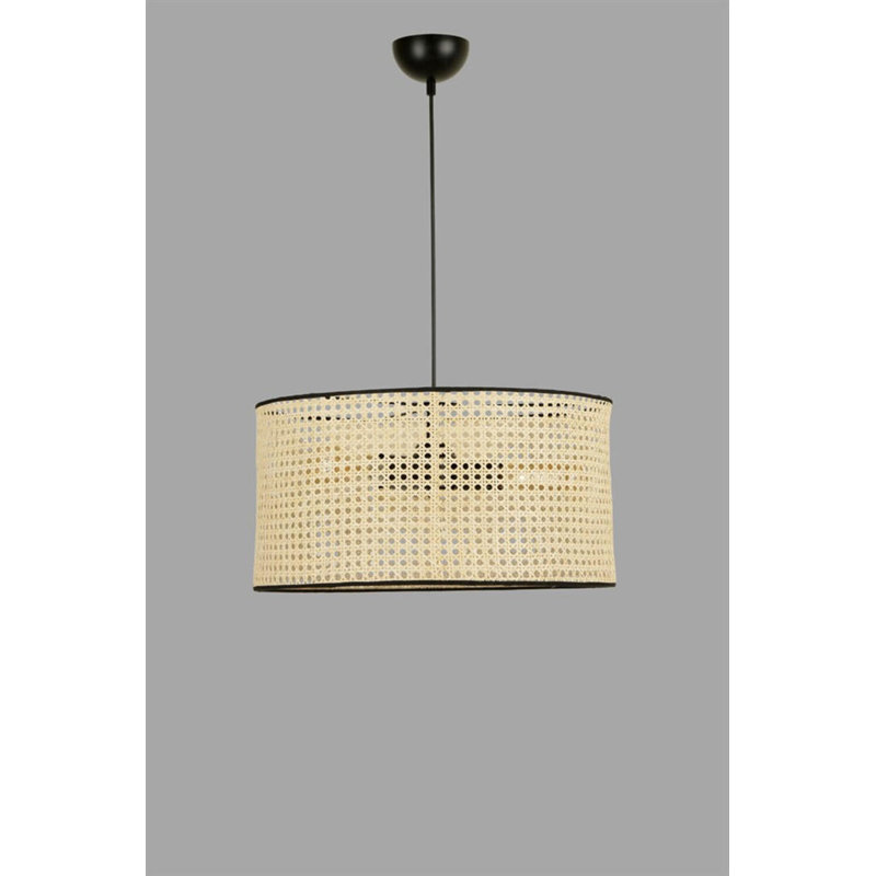 Luminaire suspendu cylindrique à 1 lumière Jacqui, Beige