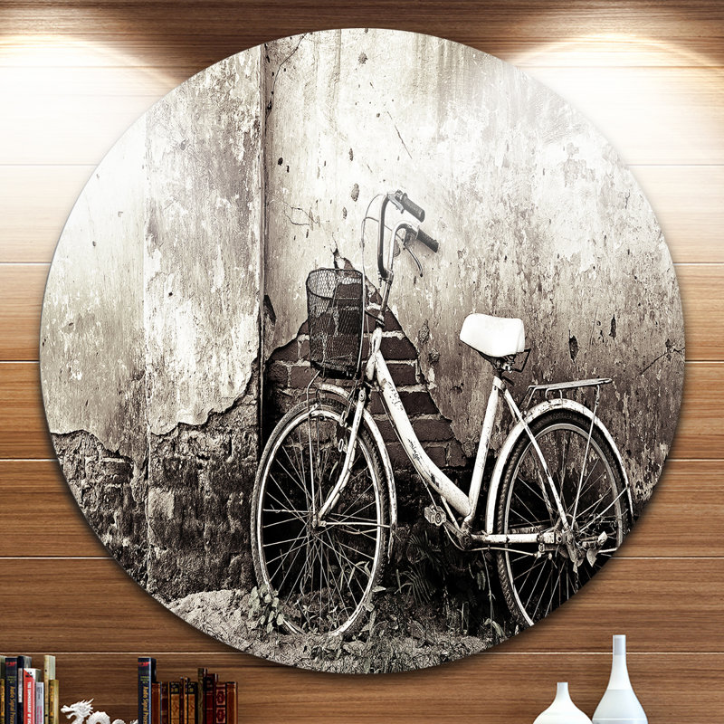 " Old Bicycle And Cracked Wall ", 38" H x 38" W x 1" D