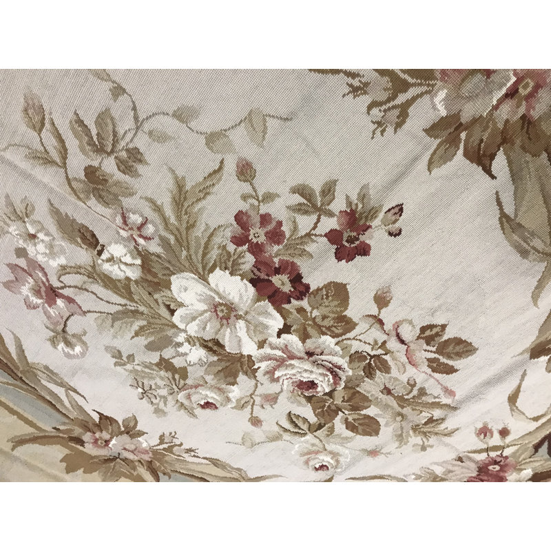 Hand-Knotted High-Quality Beige and Light Green Area Rug