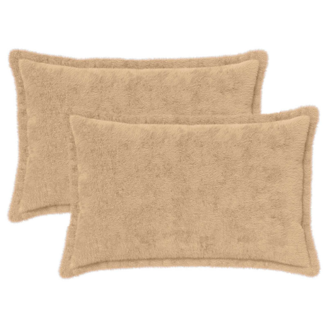 Vidaxl Cushion Cover 2 Pcs Houten Cream 30 X 50 Cm Faux Rabbit Fur, Cream - Image 2