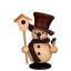 Snowman with Birdhouse Incense Holder