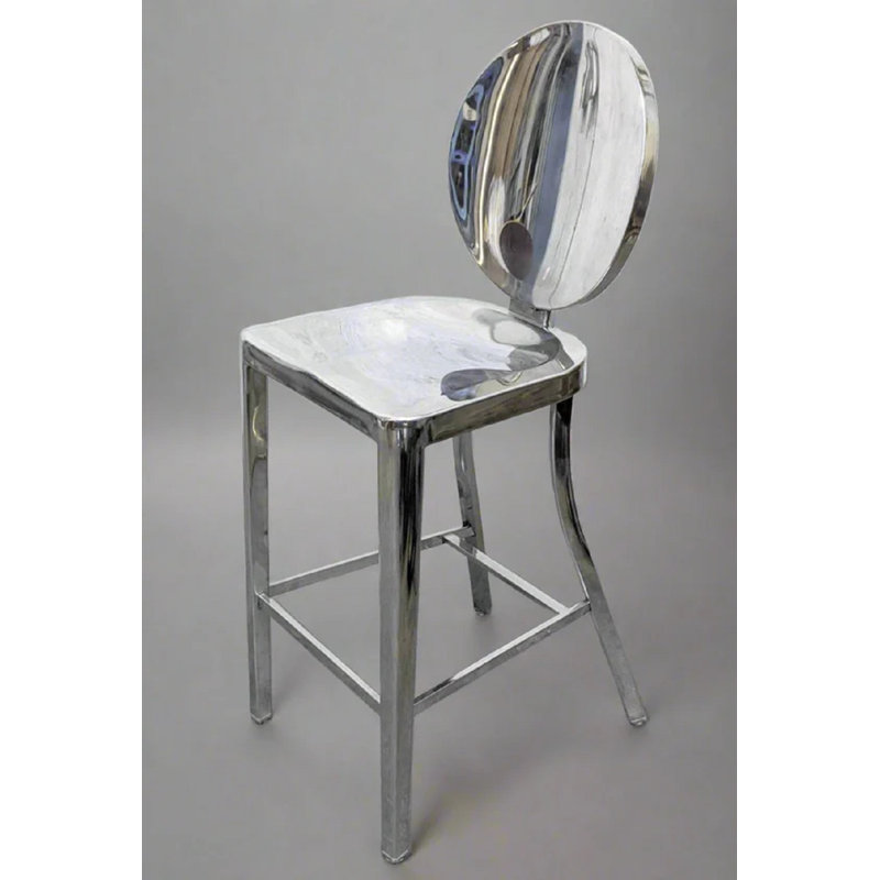 Tabouret en métal Kognavi, Tabouret de comptoir (siège d'une hauteur de 24,5