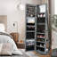 Armoire à bijoux pivotante 360 ° 2-en-1 verrouillable en miroir -706152044