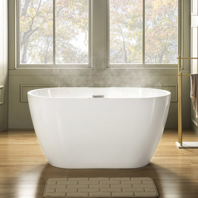 48" X 26" Freestanding Soaking Acrylic Bathtub