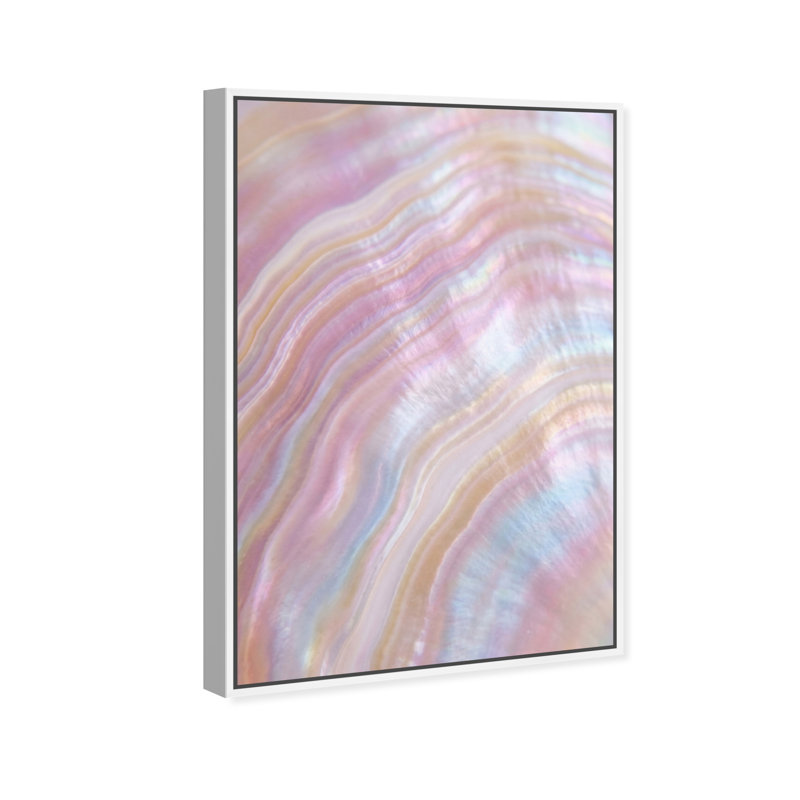 Blush Seashell Print by Oliver Gal, 55"H x 37"W, White Floater Frame