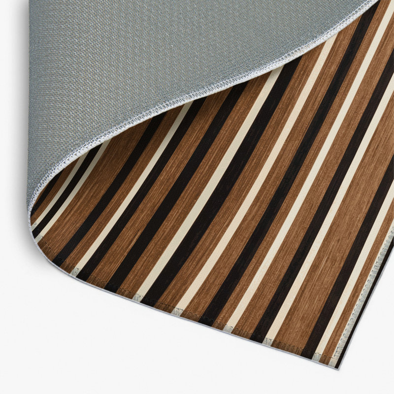 Tapis intérieur / extérieur brun HorizontalStripes, Rectangle 4pi x 6 pi