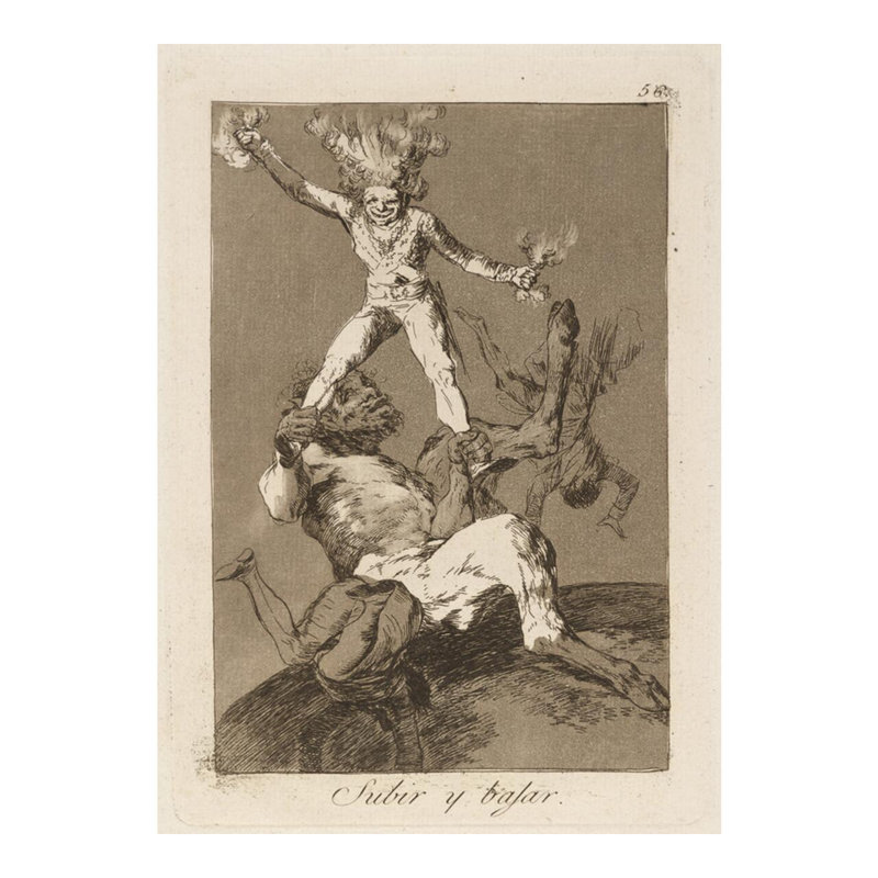 Subir y bajar. (Se lever et se replier.) Par Francisco de Goya - Estampe numérique, H 20 po x l 16 po