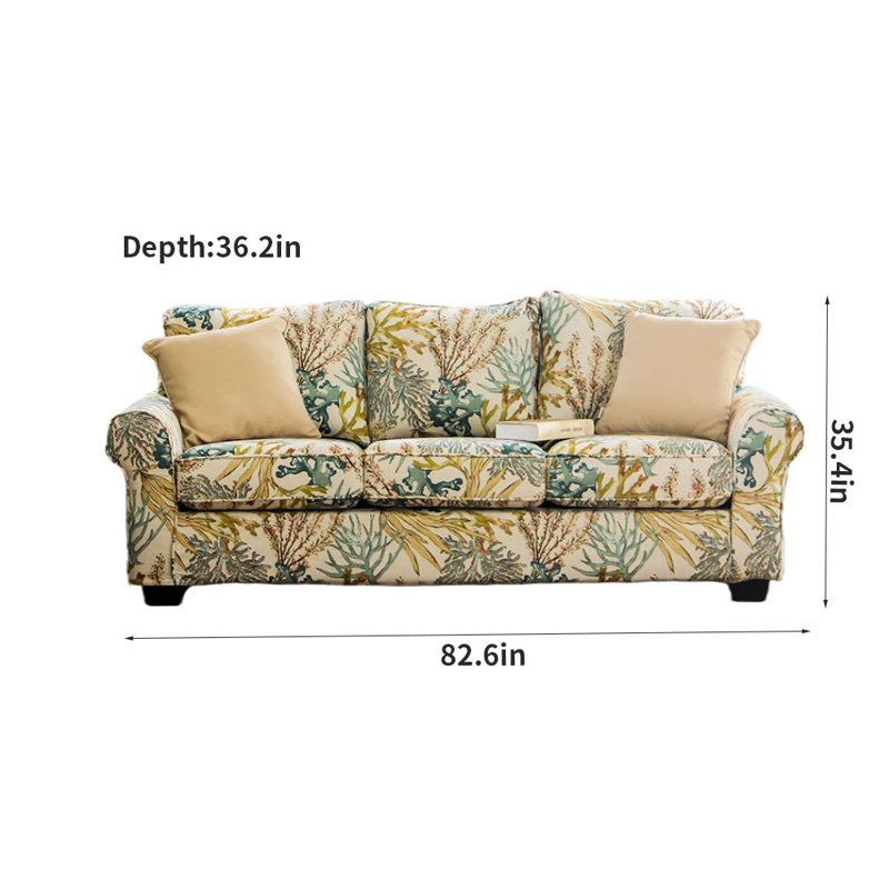 Creative Pastoral Sofa Upholstered 82.6'' Sofa
