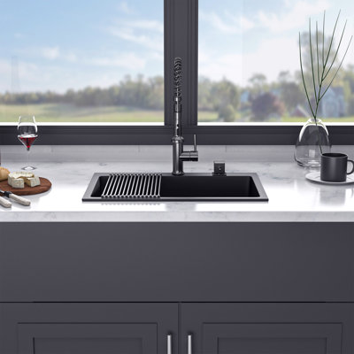 33'' L Single Bowl Quartzite Kitchen Sink