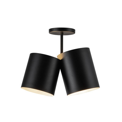 Keiko 2 Light Steel Semi Flush Mount
