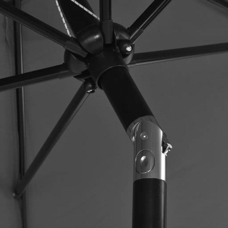 300cm Market Parasol, Anthracite, 250cm H x 300cm W x 300cm D, Black