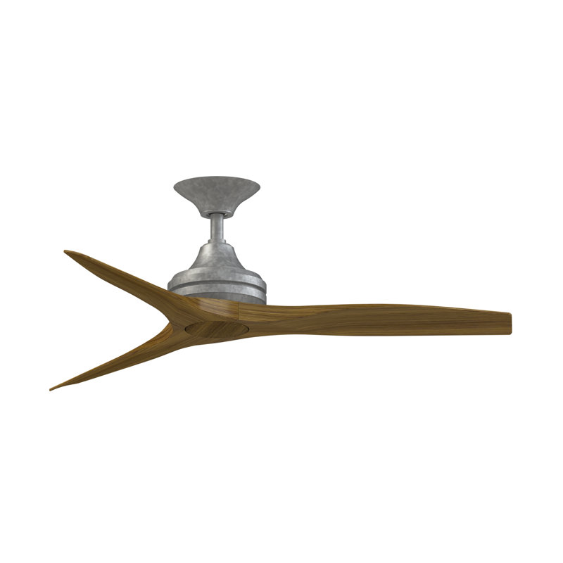 Spitfire 48 inch Indoor/Outdoor Ceiling Fan - Galvanized with Koa blades, Galvanized, Koa
