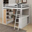 Lit mezzanine double avec tablettes et bureau-648008346