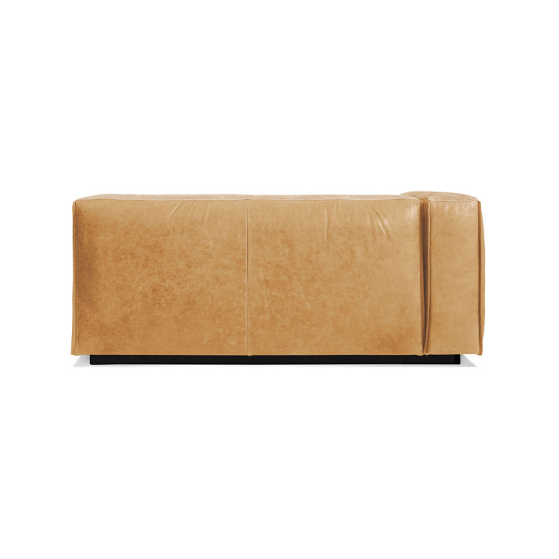 Cleon Chaise Lounge, Left Hand Facing, Camel Genuine Leather