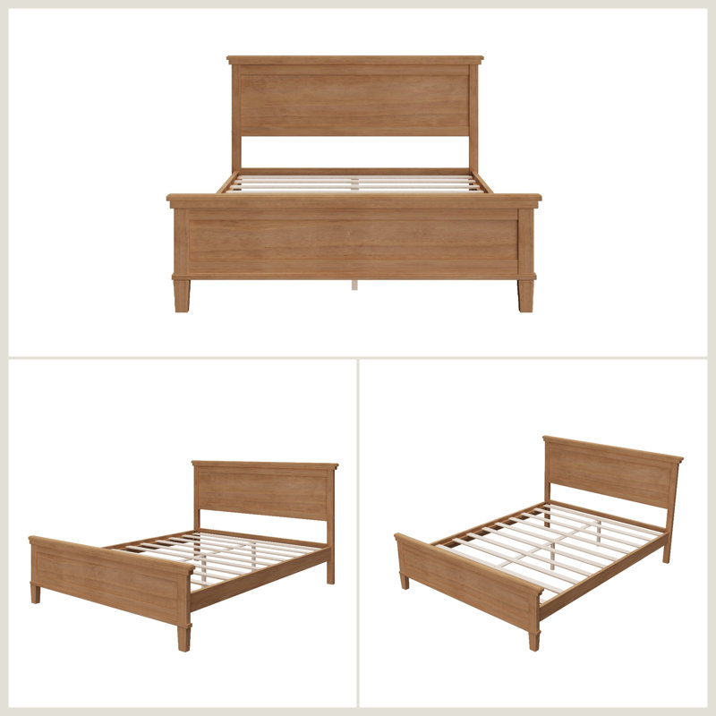 Bed Frame Platform with Headboard, Queen, Seadrift