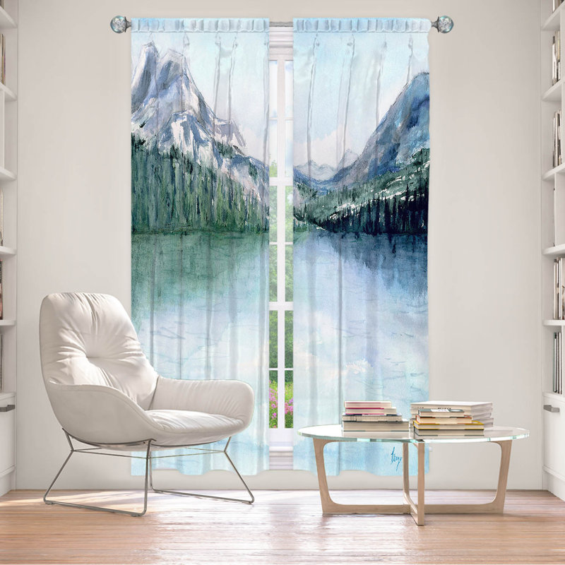 Rideau simple occultant et isolant avec passe-tringle Misty Mountains, L 20 po x L 61 po