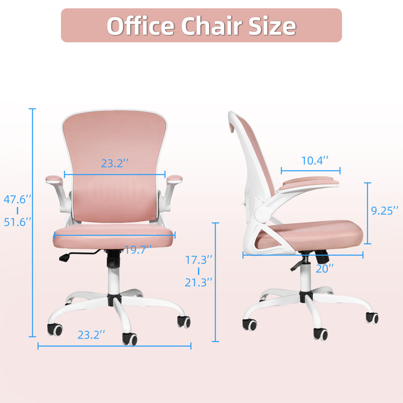 Chaise de travail ergonomique Dvenger, Blanc, Rose